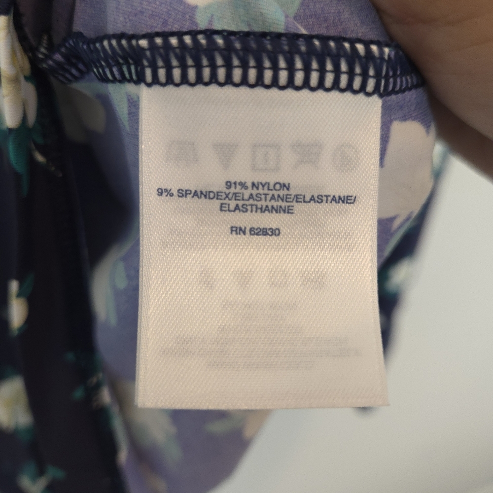 Draper James Land's End Women's Navy Floral Print Rash Guard Swim Top - Picture 7 of 12